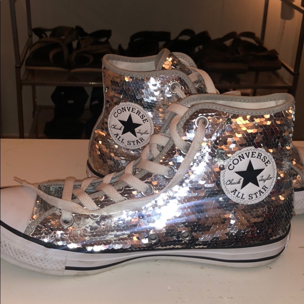 Sequined High-Top Converse